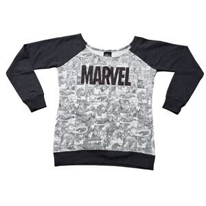 Marvel Universal Studio Black & Gray Comic Strip Superhero Sweatshirt